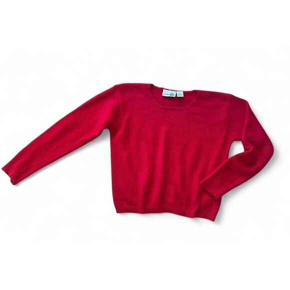 Vintage Paul Harris Design Red Sweater - Angora Blend Size S Made in Hong Kong - Picture 1 of 5
